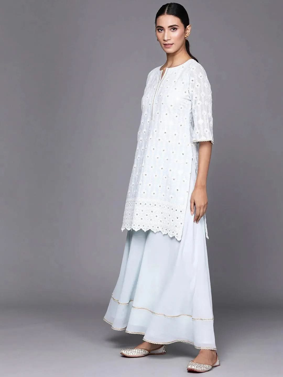 Buy Blue Embroidered Georgette Suit Set - 20304O- | Libas Ethnic Wear Online
Buy Blue Embroidered Georgette Suit Set - 20304O- | Libas Ethnic Wear Online