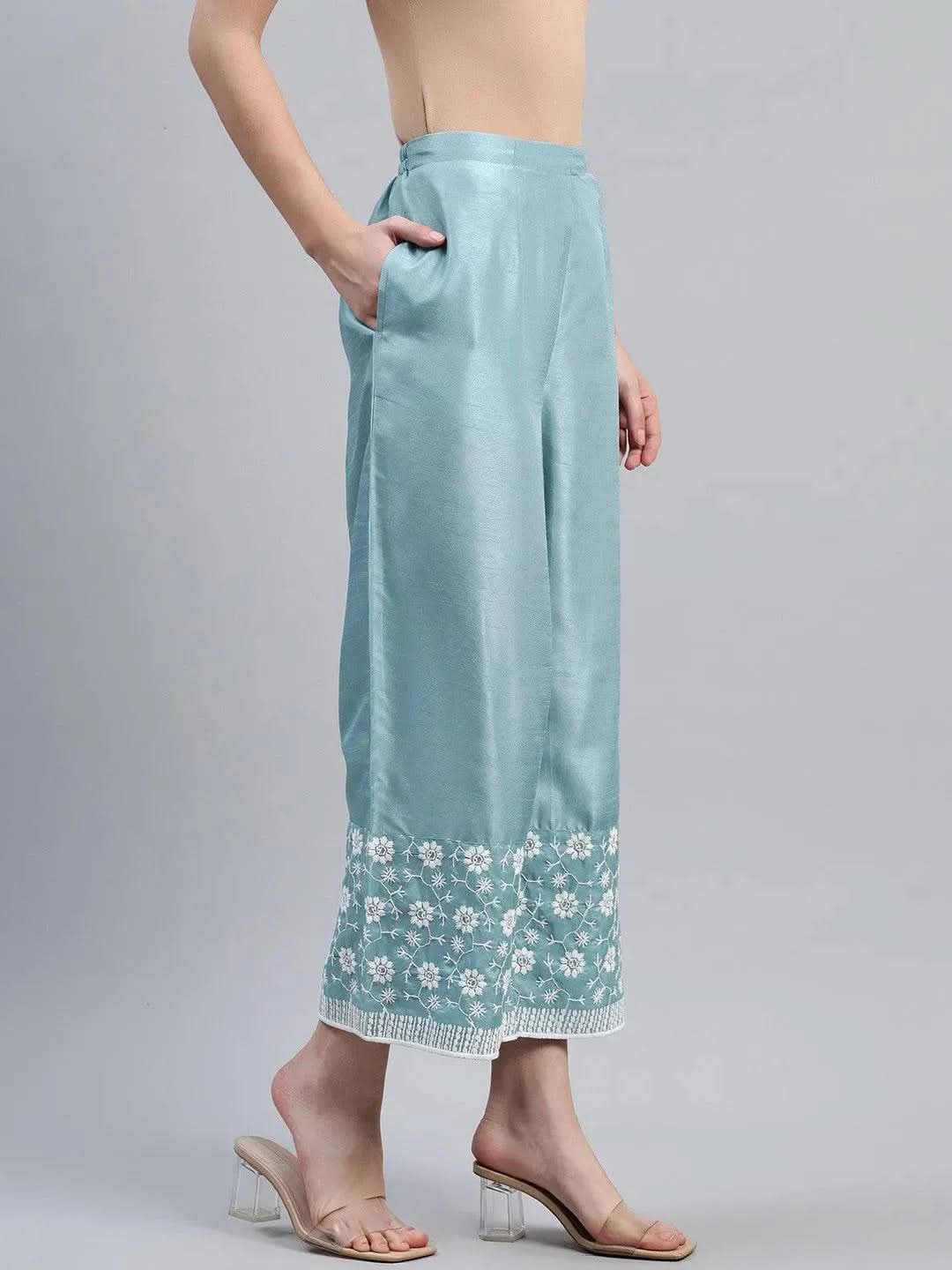 Buy Blue Embroidered Silk Palazzos - PL833O-XL | Libas Ethnic Wear Online
Buy Blue Embroidered Silk Palazzos - PL833O-XL | Libas Ethnic Wear Online