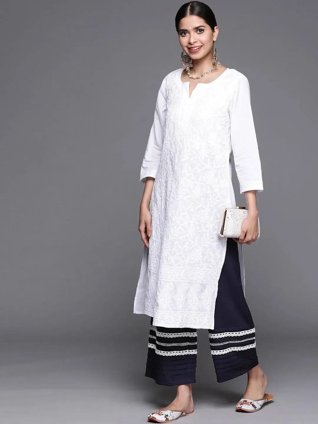 Blue Hem Design Rayon Palazzos 
Blue Hem Design Rayon Palazzos