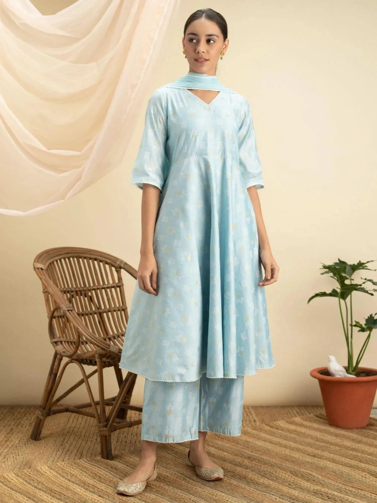 Buy Blue Printed Chanderi Silk Suit Set - 13084O- | Libas Ethnic Wear Online
Buy Blue Printed Chanderi Silk Suit Set - 13084O- | Libas Ethnic Wear Online
