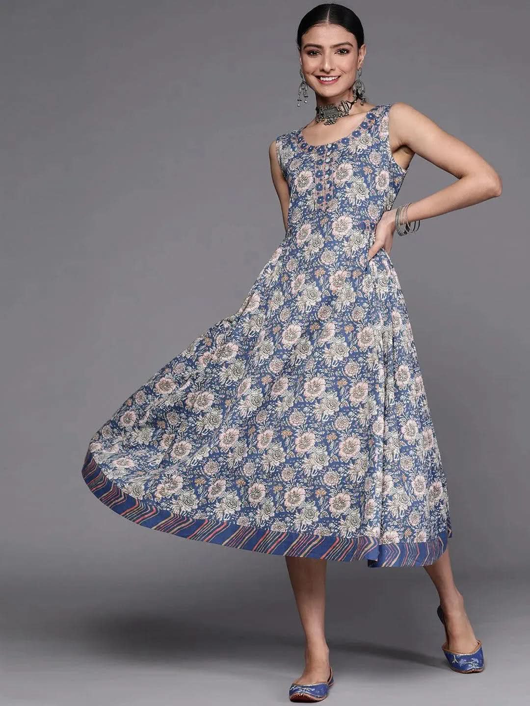 Buy Blue Printed Cotton Dress - 23249O- | Libas Ethnic Wear Online
Buy Blue Printed Cotton Dress - 23249O- | Libas Ethnic Wear Online