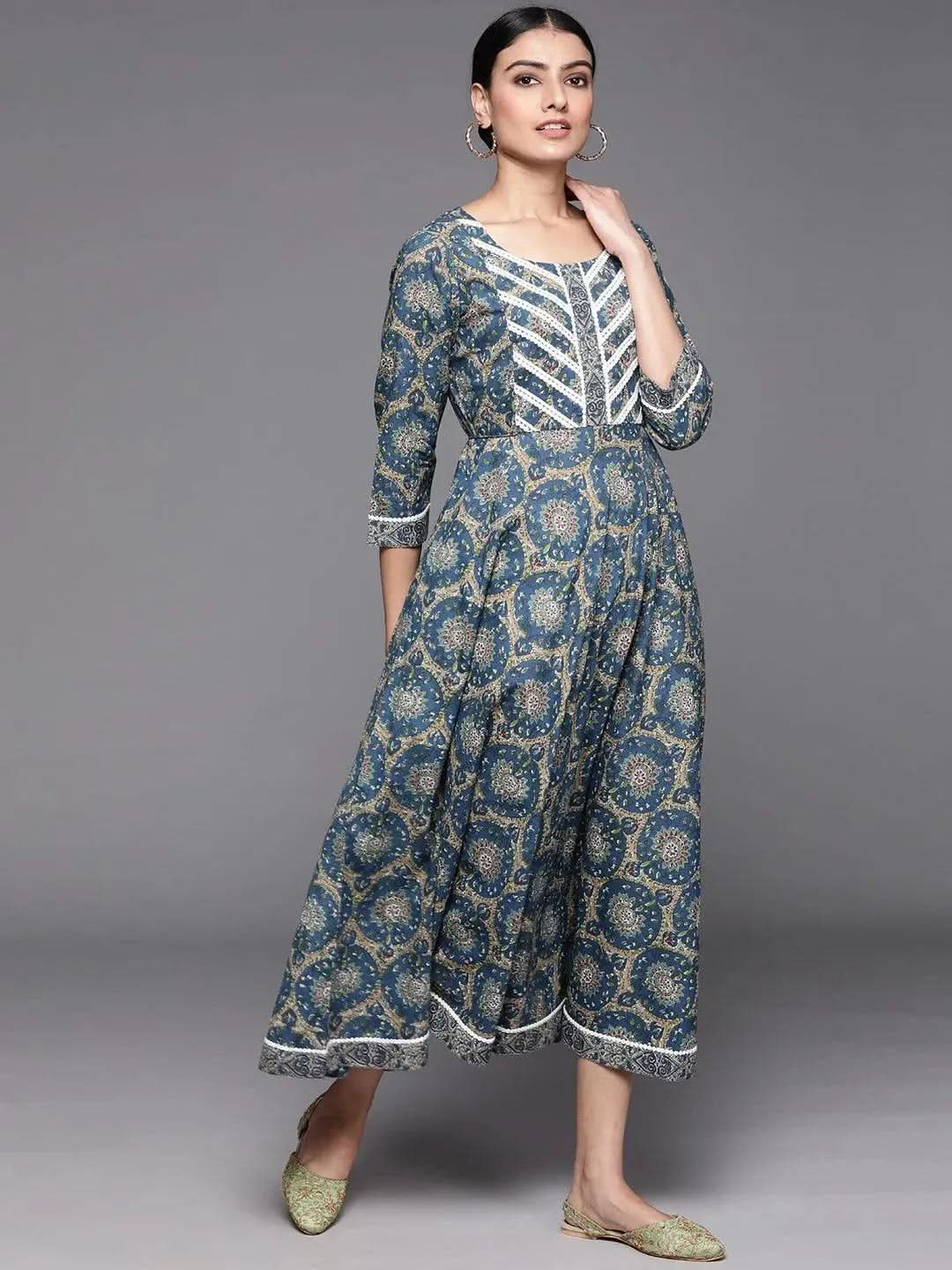 Buy Blue Printed Cotton Dress - 23282O- | Libas Ethnic Wear Online
Buy Blue Printed Cotton Dress - 23282O- | Libas Ethnic Wear Online