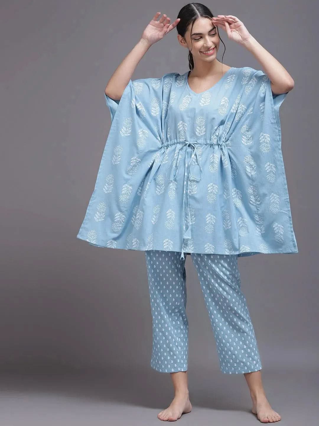 Buy Blue Printed Cotton Night Suit - 50050- | Libas Ethnic Wear Online
Buy Blue Printed Cotton Night Suit - 50050- | Libas Ethnic Wear Online