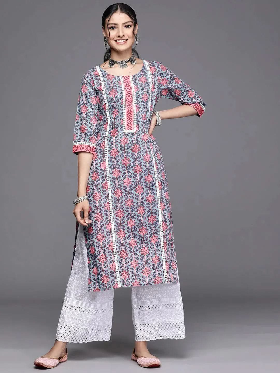 Buy Blue Printed Cotton Kurta - 23357O- | Libas Ethnic Wear Online
Buy Blue Printed Cotton Kurta - 23357O- | Libas Ethnic Wear Online