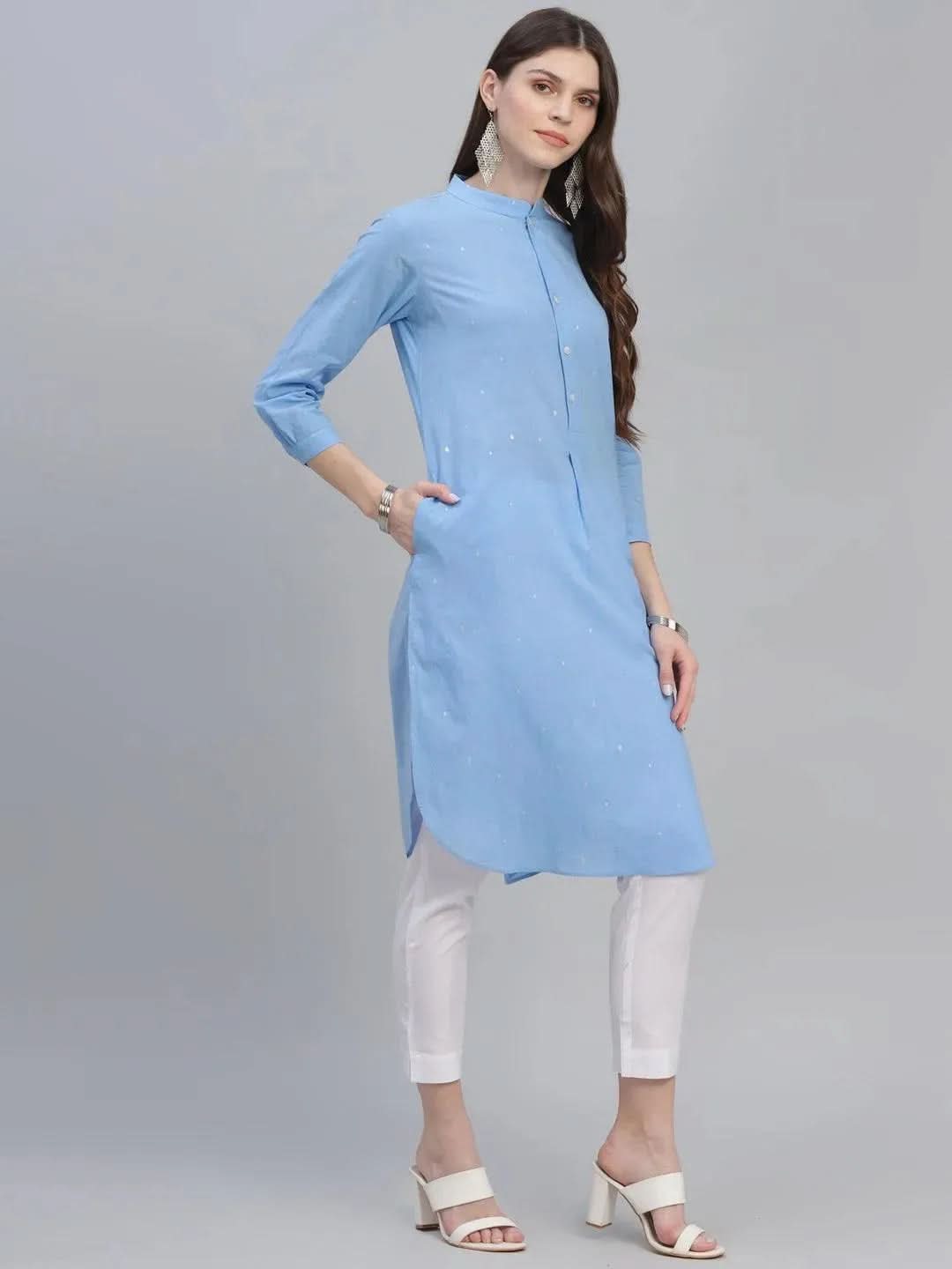 Blue Printed Cotton Kurta
Blue Printed Cotton Kurta