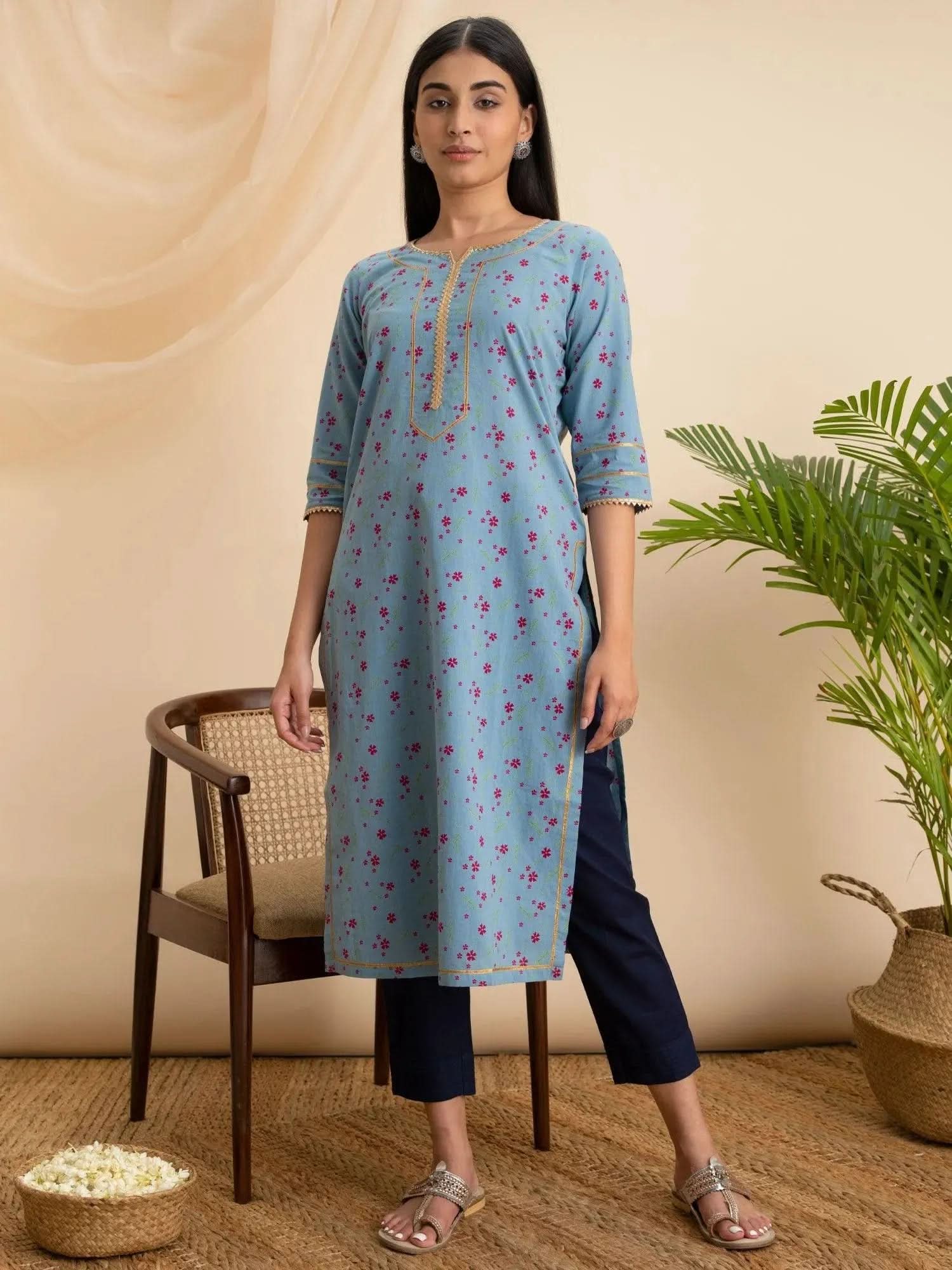 Buy Blue Printed Cotton Kurta - 12044O-XS | Libas Ethnic Wear Online
Buy Blue Printed Cotton Kurta - 12044O-XS | Libas Ethnic Wear Online