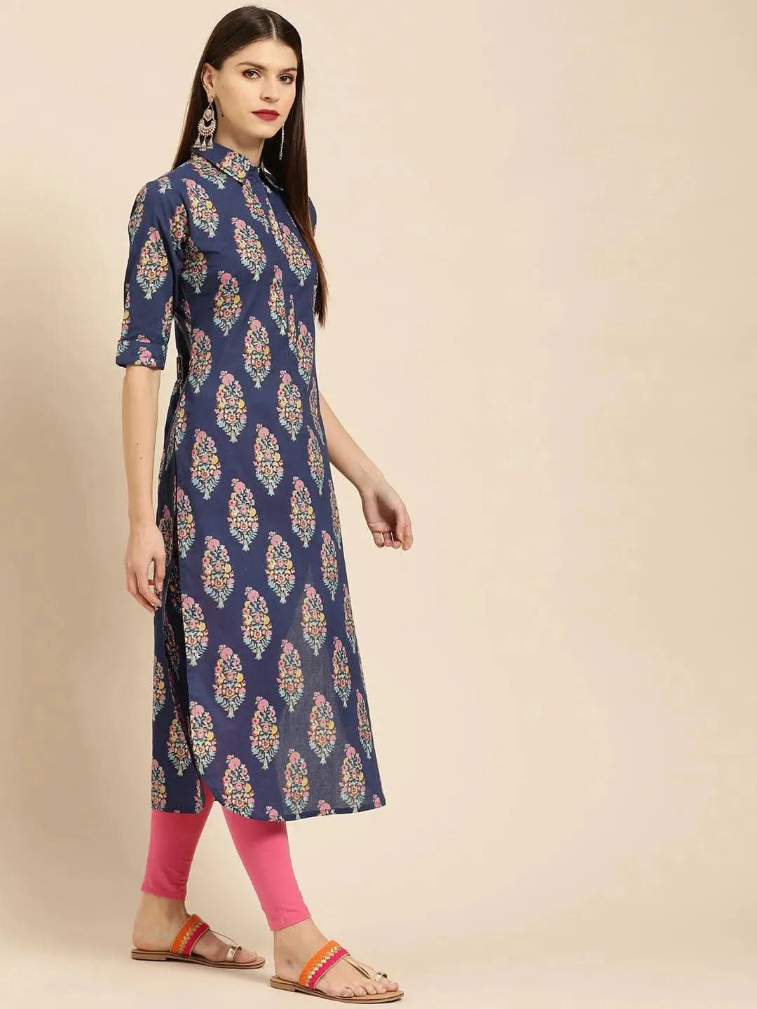 Blue Printed Cotton Kurta
Blue Printed Cotton Kurta