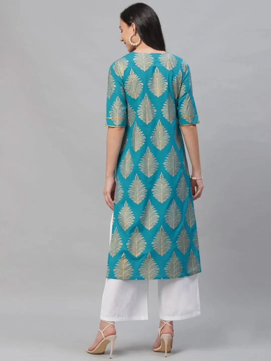 Blue Printed Cotton Kurta
Blue Printed Cotton Kurta