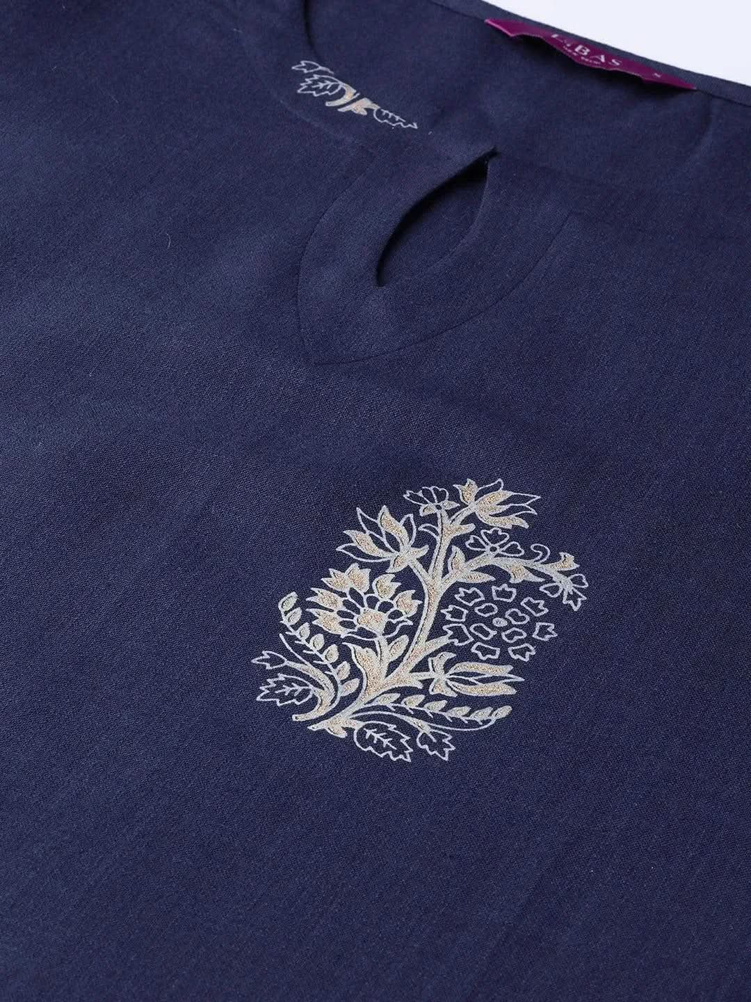 Blue Printed Cotton Kurta - Libas