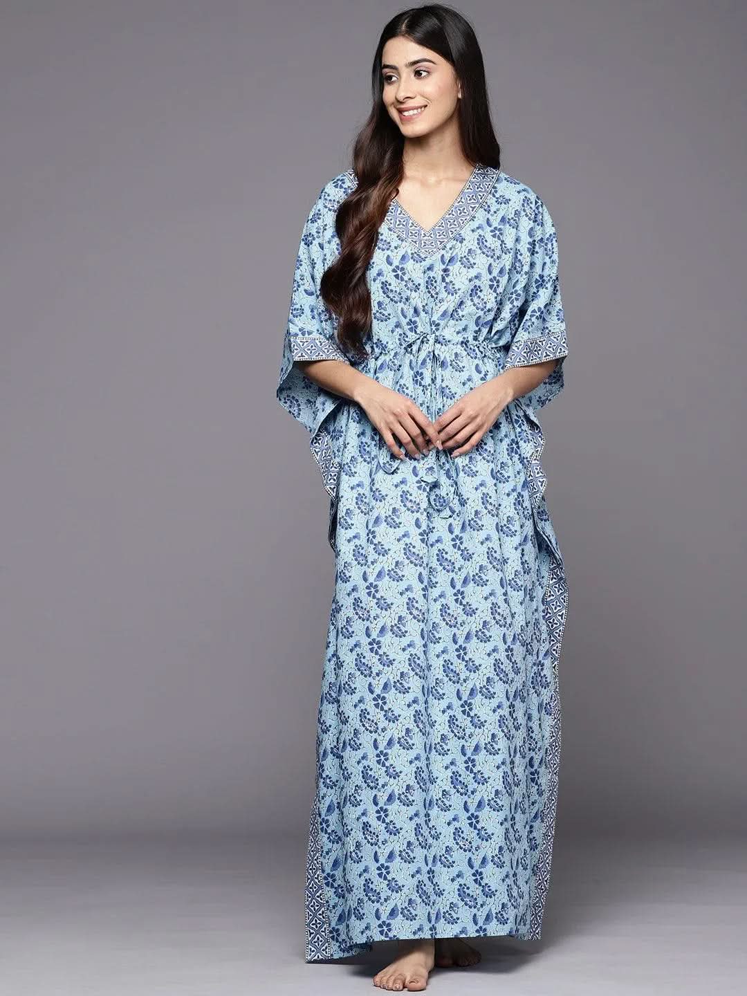 Blue Printed Cotton Nightdress
Blue Printed Cotton Nightdress