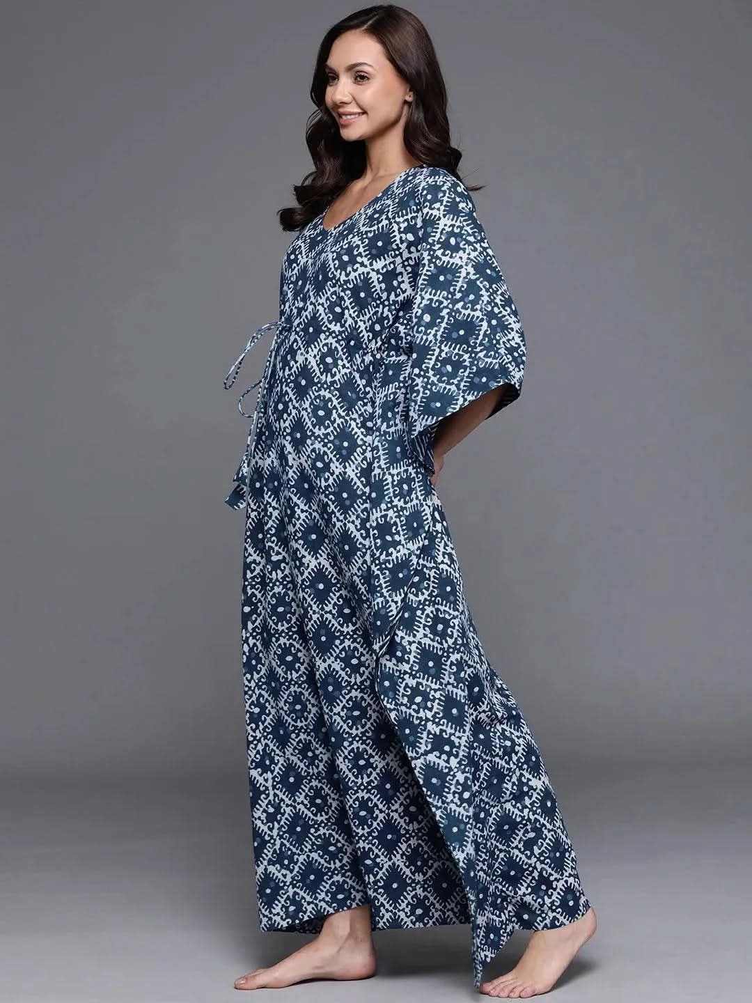 Blue Printed Cotton Nightdress
Blue Printed Cotton Nightdress