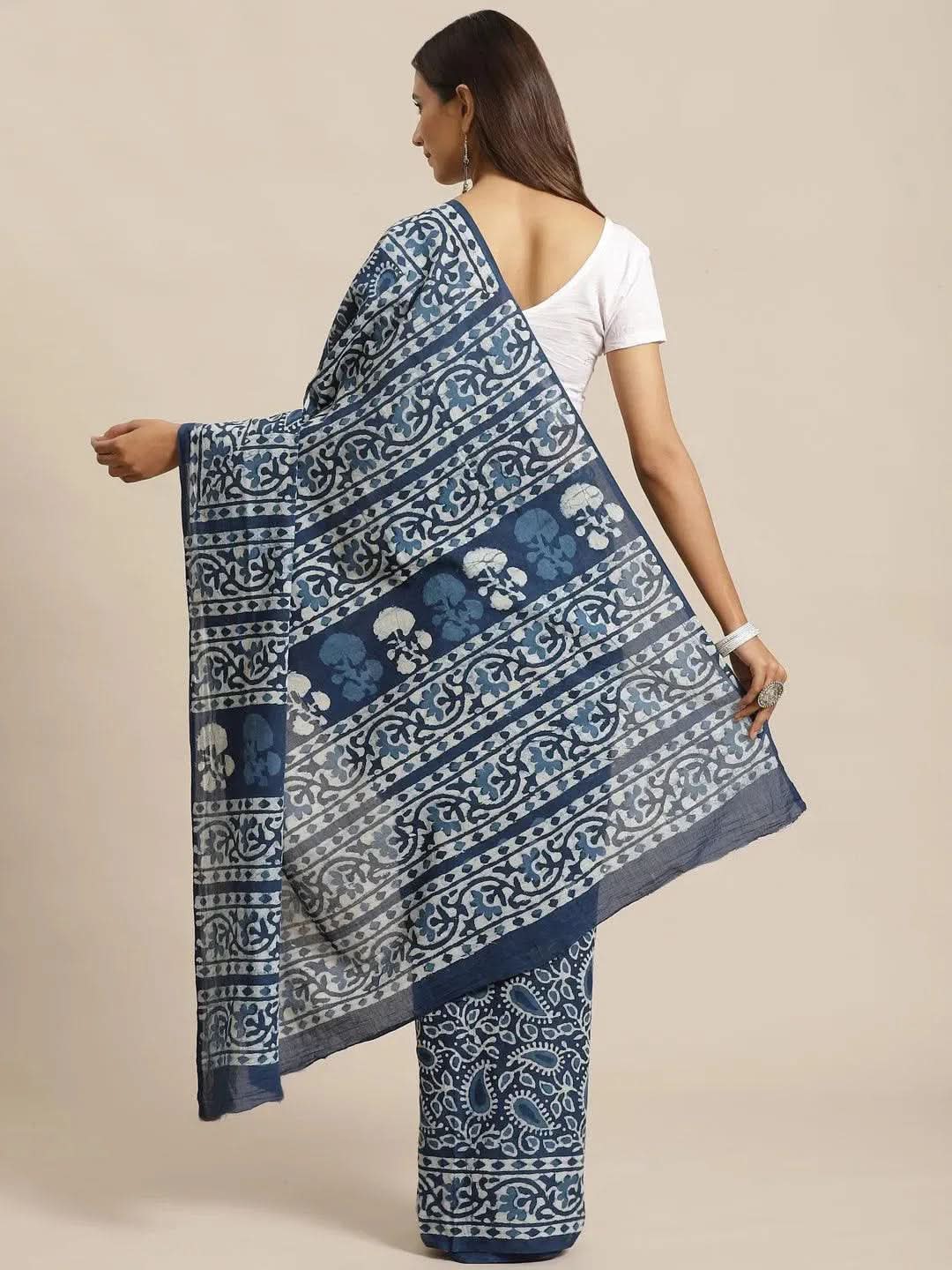 Blue Printed Cotton Saree
Blue Printed Cotton Saree