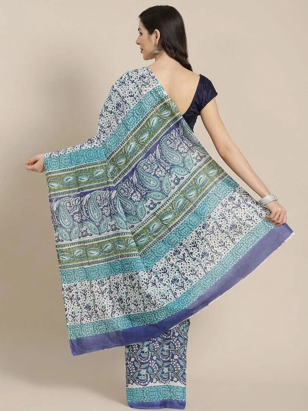 Buy Blue Printed Cotton Saree - 14548 | Libas Ethnic Wear Online 
Buy Blue Printed Cotton Saree - 14548 | Libas Ethnic Wear Online