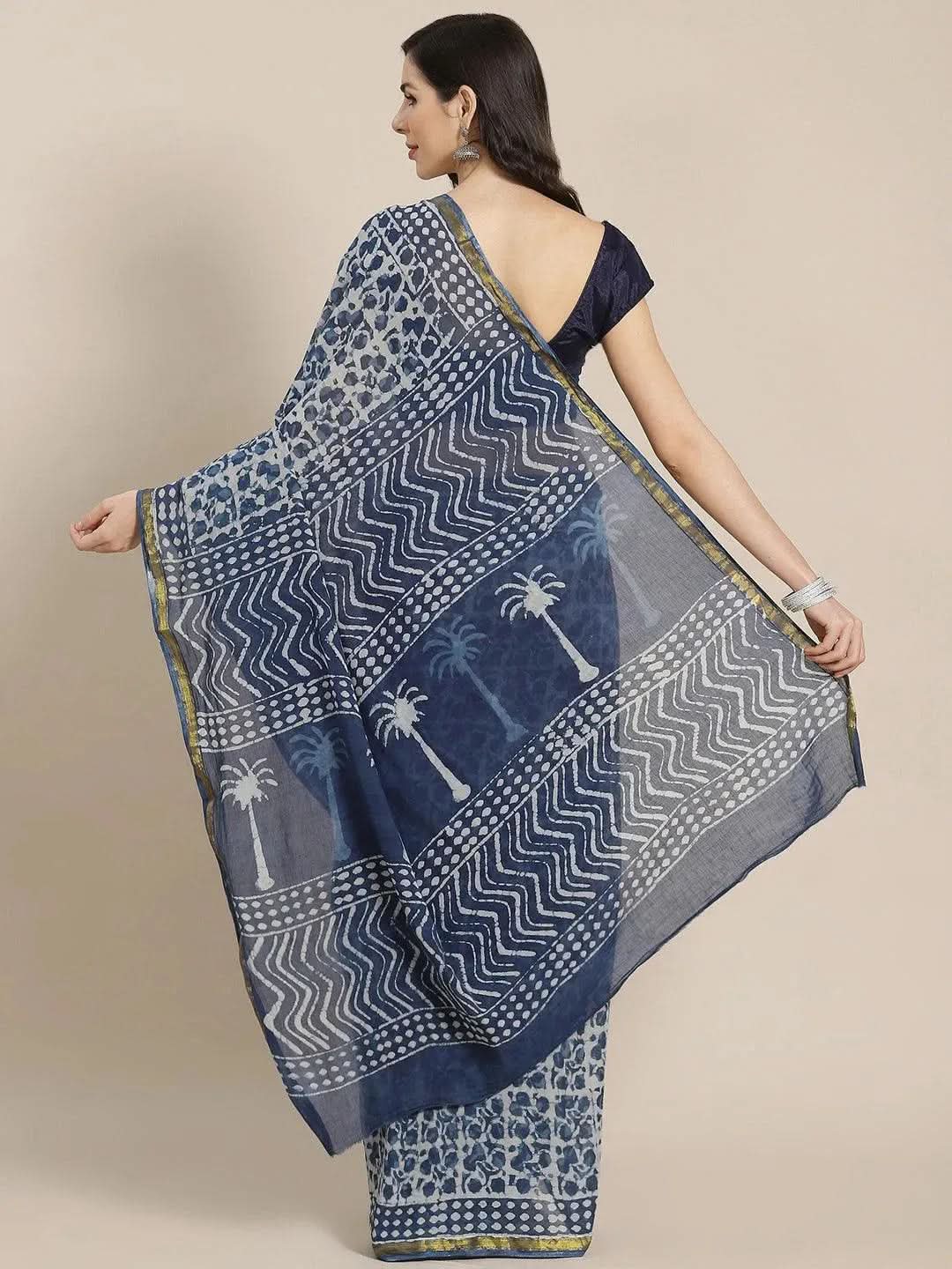 Blue Printed Cotton Saree
Blue Printed Cotton Saree