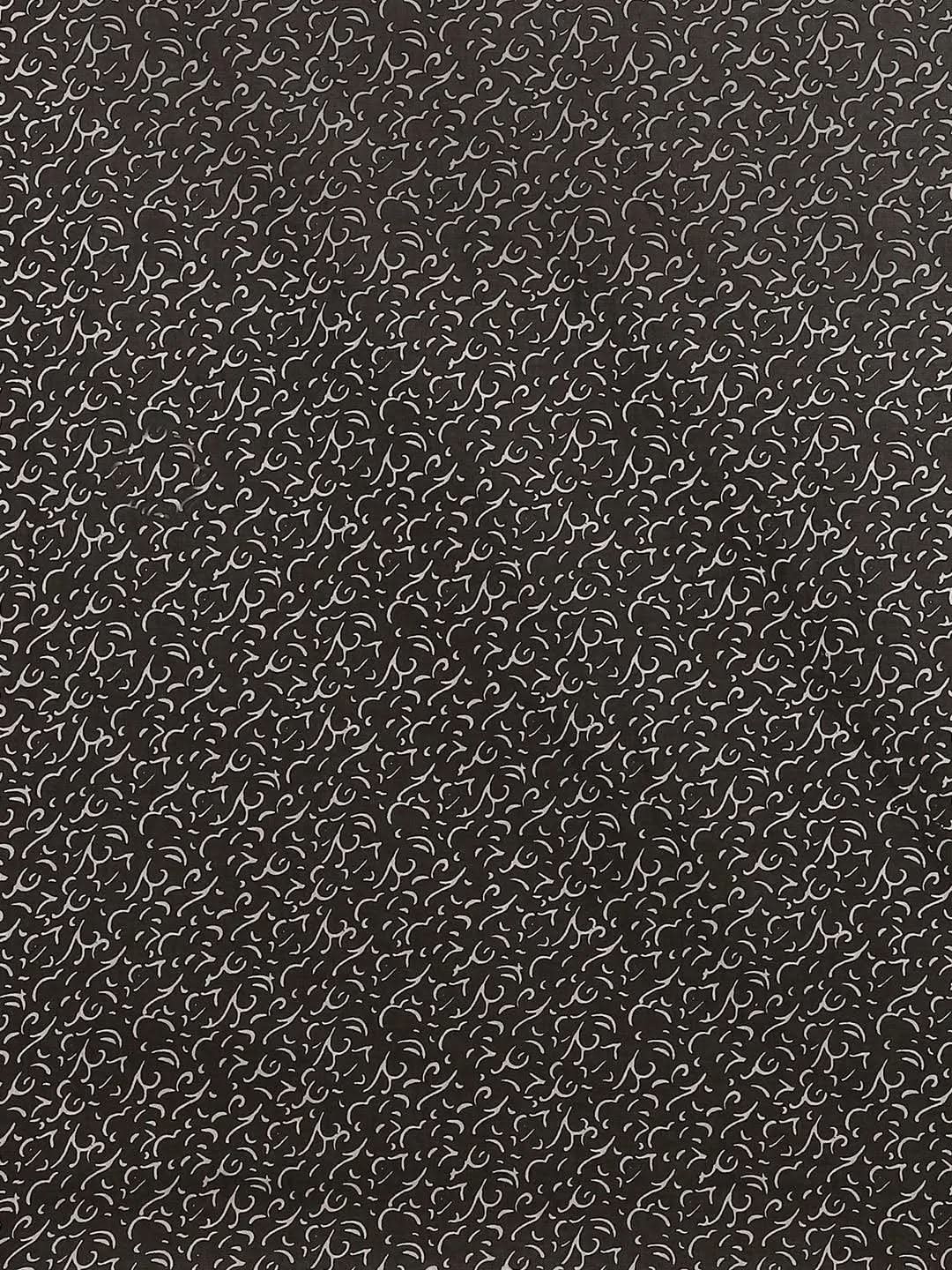 Blue Printed Cotton Saree - Libas