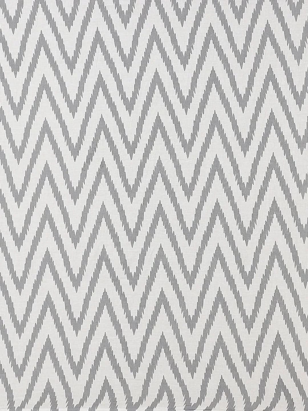 Blue Printed Cotton Saree - Libas