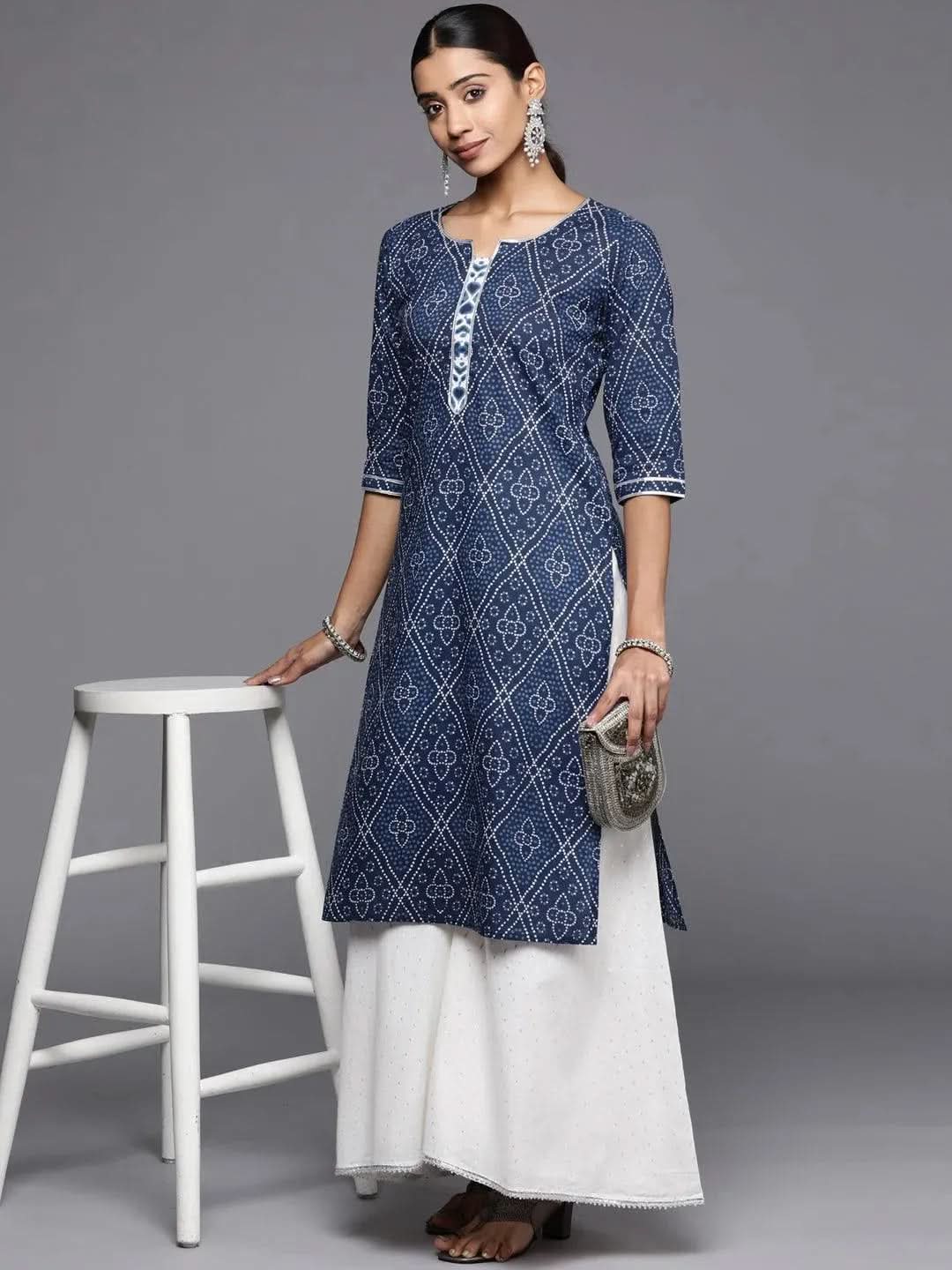 Blue Printed Cotton Straight Kurta
Blue Printed Cotton Straight Kurta