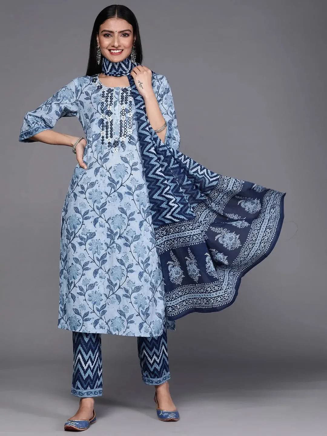 Buy Blue Printed Cotton Suit Set - 33154O- | Libas Ethnic Wear Online
Buy Blue Printed Cotton Suit Set - 33154O- | Libas Ethnic Wear Online