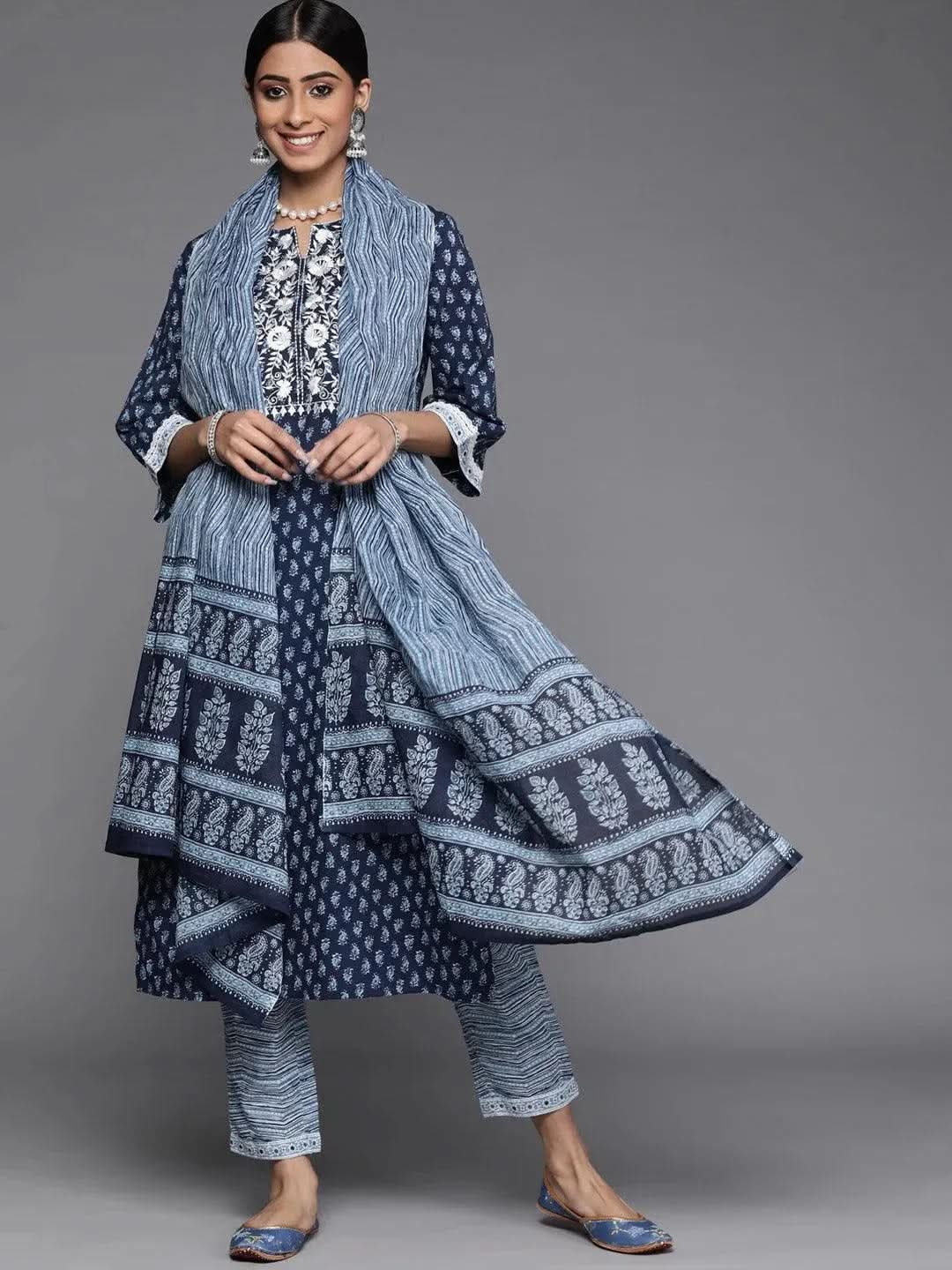 Buy Blue Printed Cotton Suit Set - 33156O- | Libas Ethnic Wear Online
Buy Blue Printed Cotton Suit Set - 33156O- | Libas Ethnic Wear Online