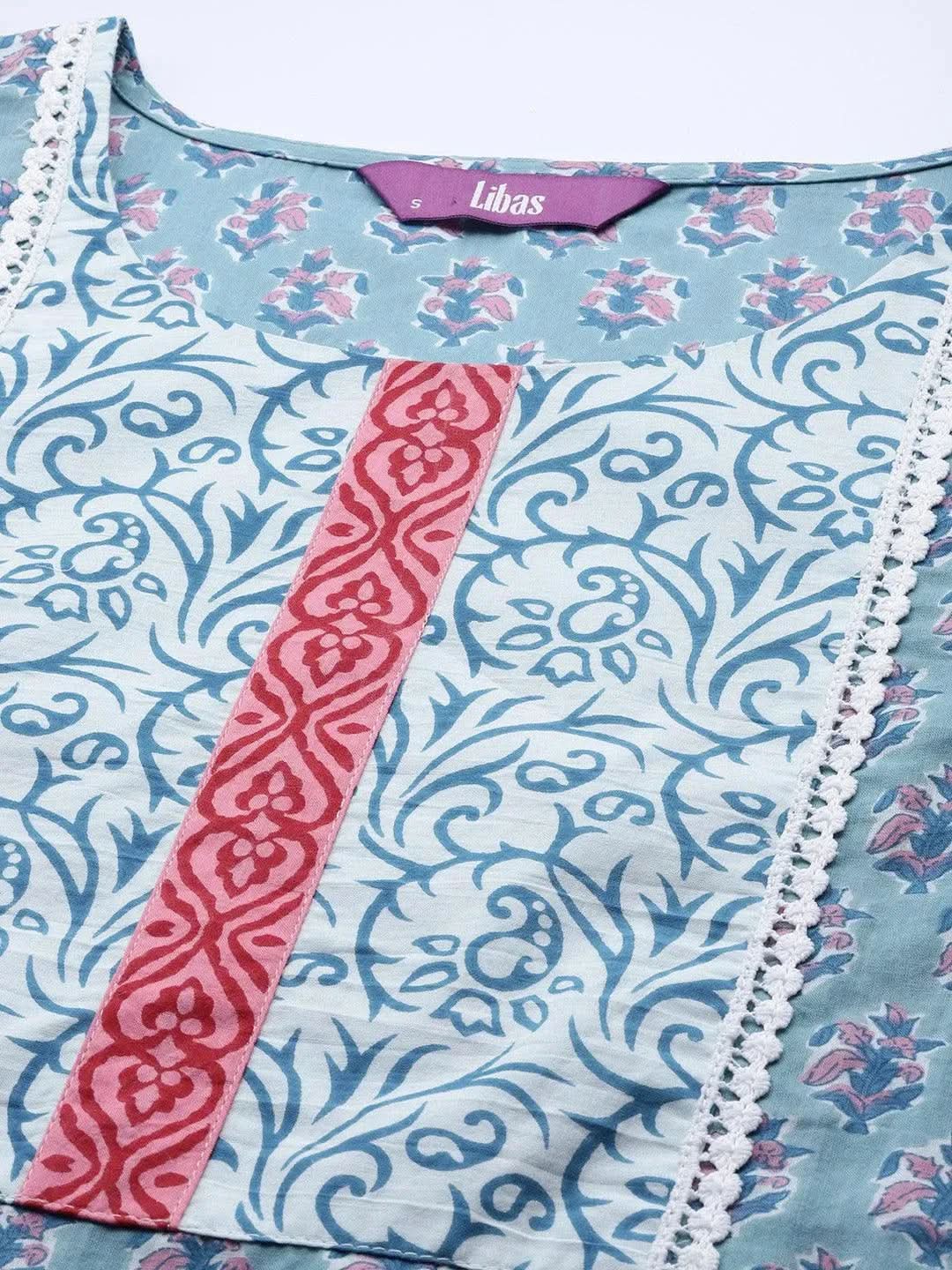 Buy Blue Printed Cotton Suit Set - 33204O-XS | Libas Ethnic Wear Online
Buy Blue Printed Cotton Suit Set - 33204O-XS | Libas Ethnic Wear Online