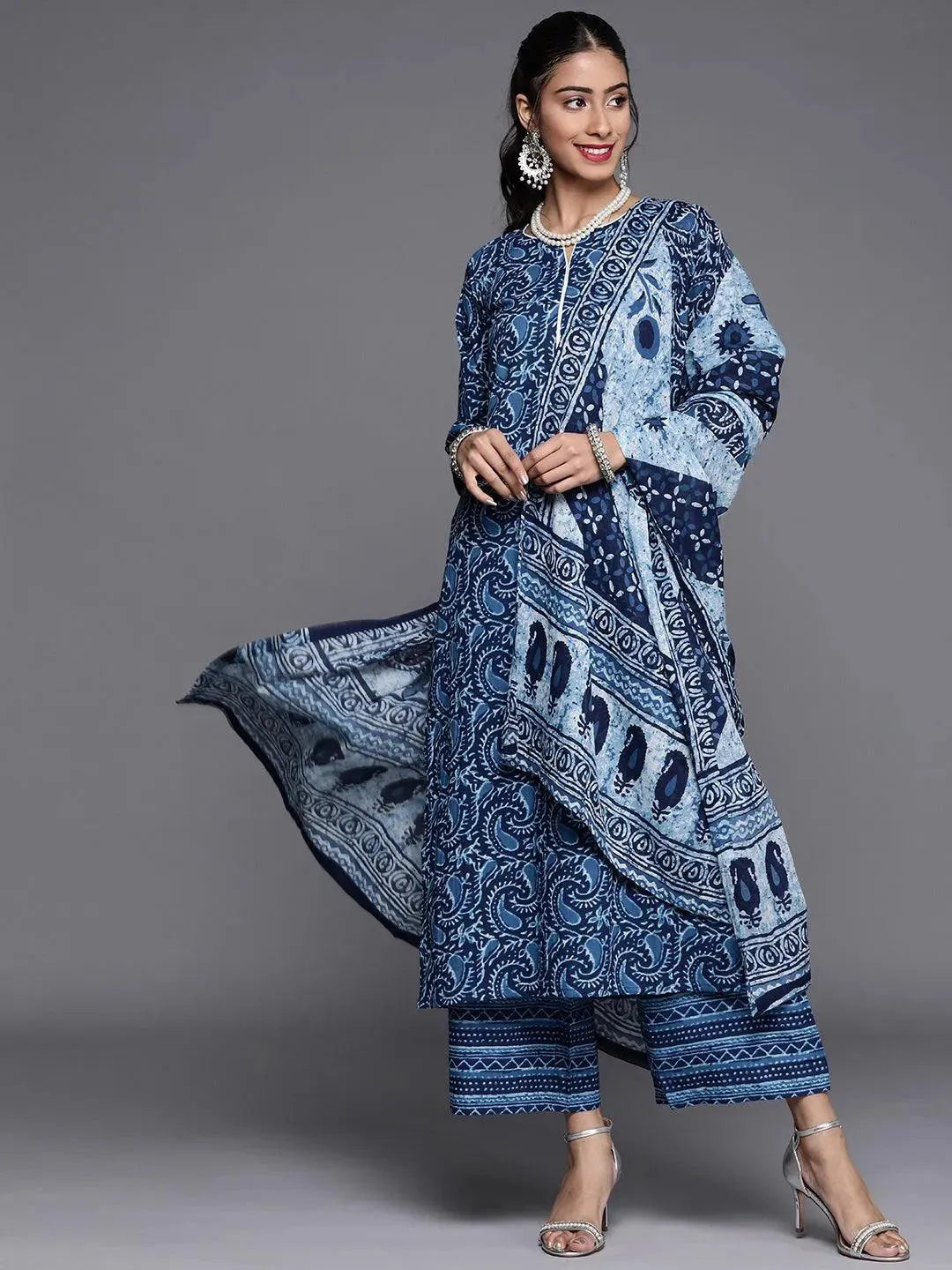Buy Blue Printed Cotton Suit Set - 20160O-XS | Libas Ethnic Wear Online
Buy Blue Printed Cotton Suit Set - 20160O-XS | Libas Ethnic Wear Online