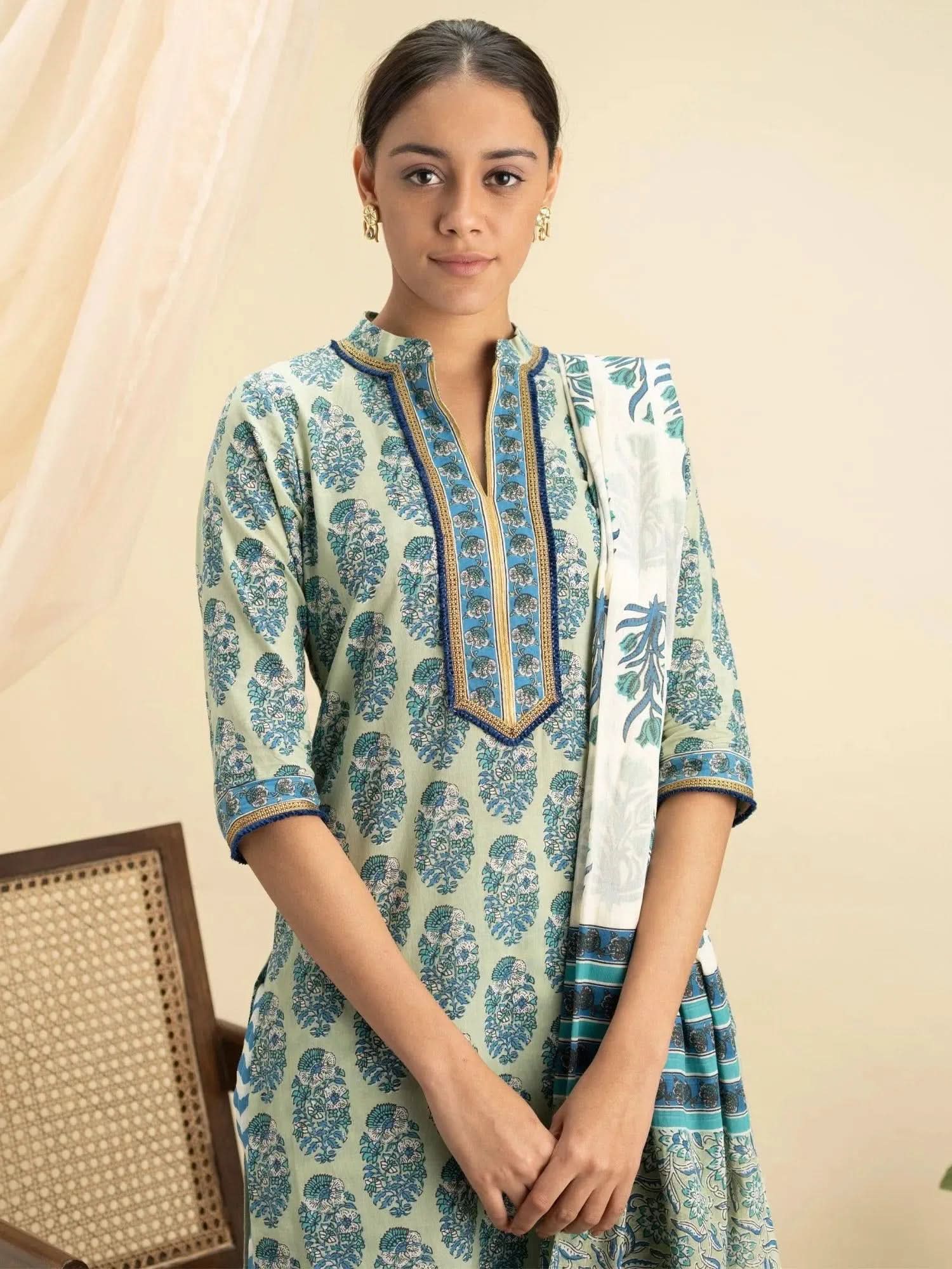 Buy Blue Printed Cotton Suit Set - 20019O- | Libas Ethnic Wear Online
Buy Blue Printed Cotton Suit Set - 20019O- | Libas Ethnic Wear Online