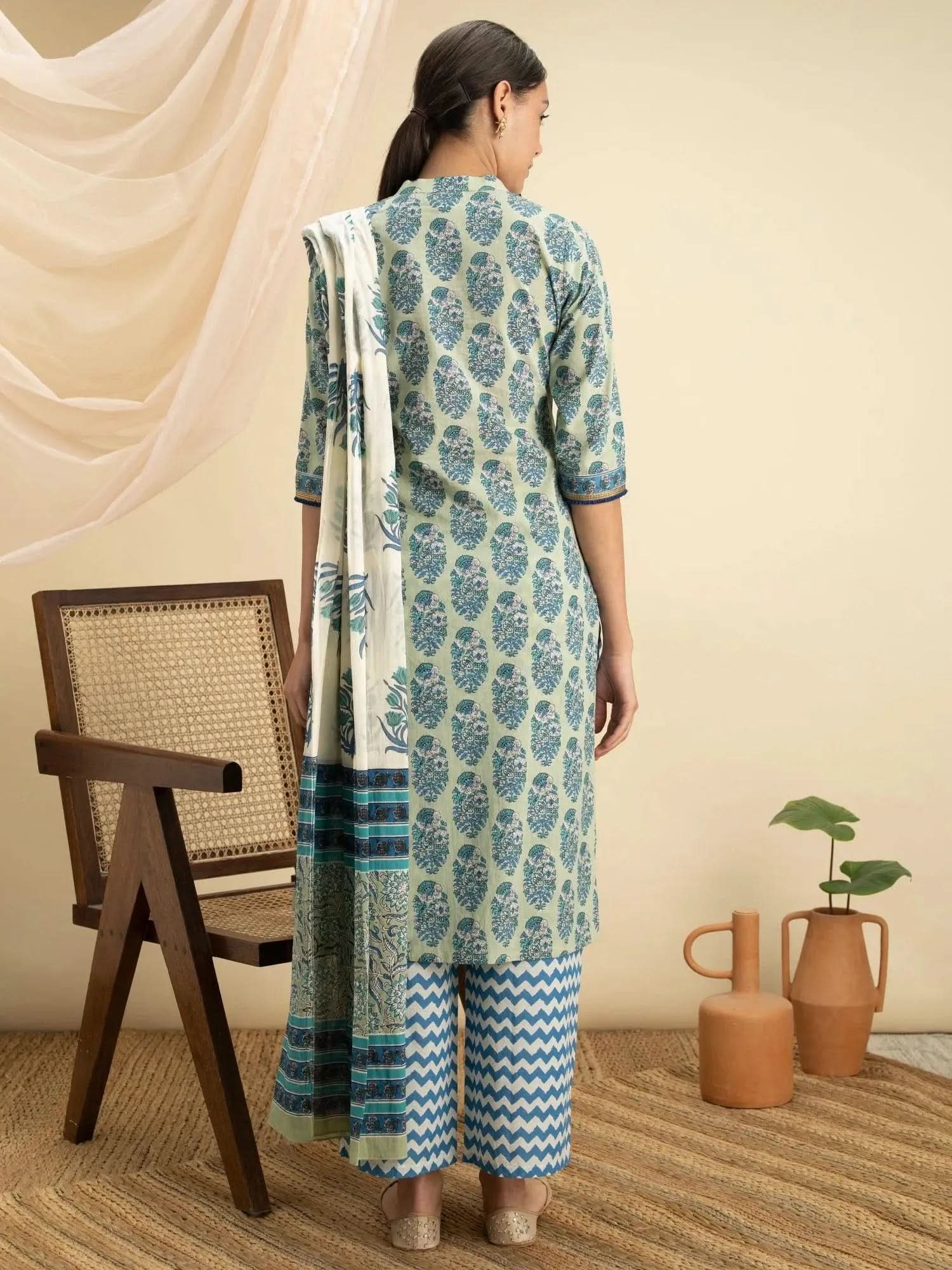 Buy Blue Printed Cotton Suit Set - 20019O-XS | Libas Ethnic Wear Online 
Buy Blue Printed Cotton Suit Set - 20019O-XS | Libas Ethnic Wear Online