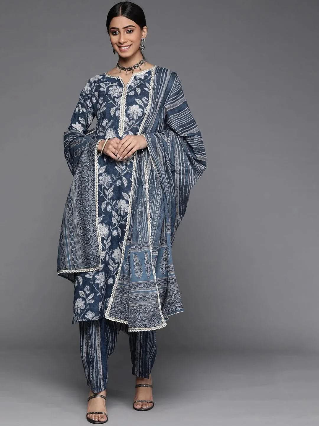 Buy Blue Printed Cotton Suit Set - 33118O- | Libas Ethnic Wear Online
Buy Blue Printed Cotton Suit Set - 33118O- | Libas Ethnic Wear Online