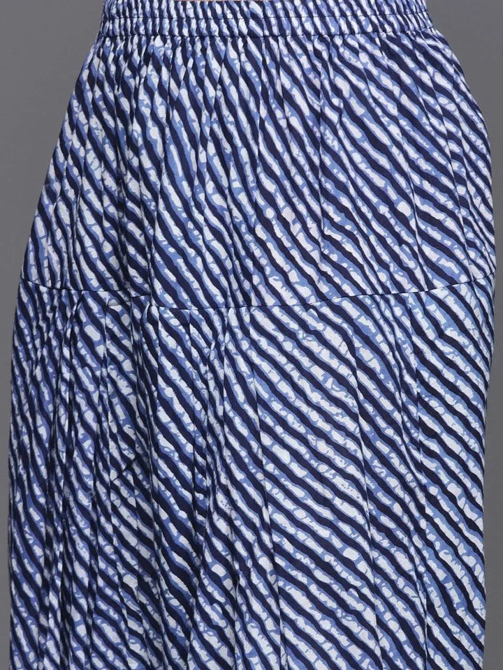 Blue Printed Cotton Suit Set - Libas