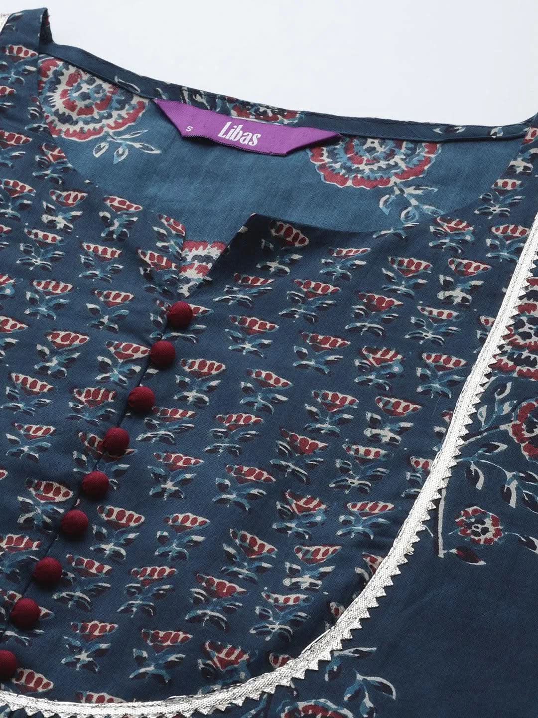 Blue Printed Cotton Straight Kurta With Trousers
Blue Printed Cotton Straight Kurta With Trousers