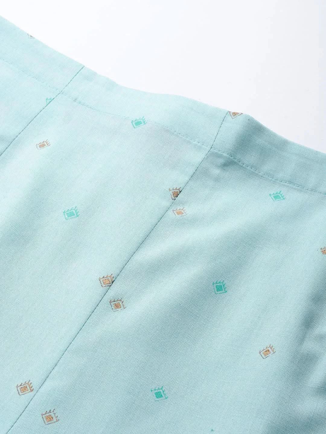 Blue Printed Cotton Trousers 
Blue Printed Cotton Trousers