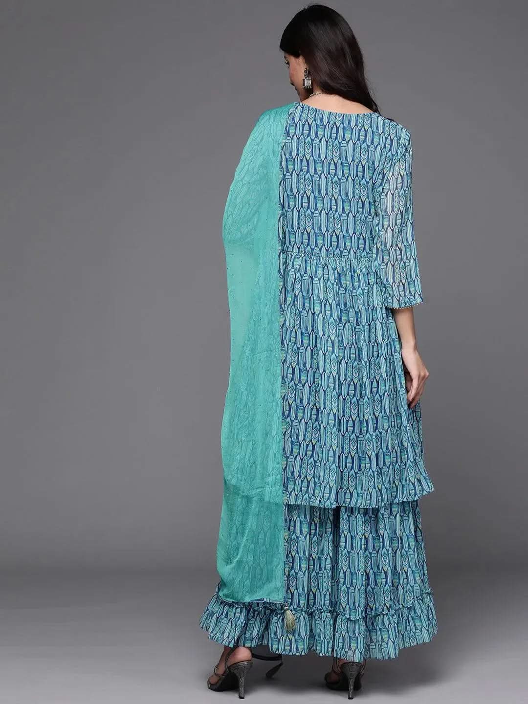 Buy Blue Printed Georgette Suit Set - 33362O-XS | Libas Ethnic Wear Online
Buy Blue Printed Georgette Suit Set - 33362O-XS | Libas Ethnic Wear Online