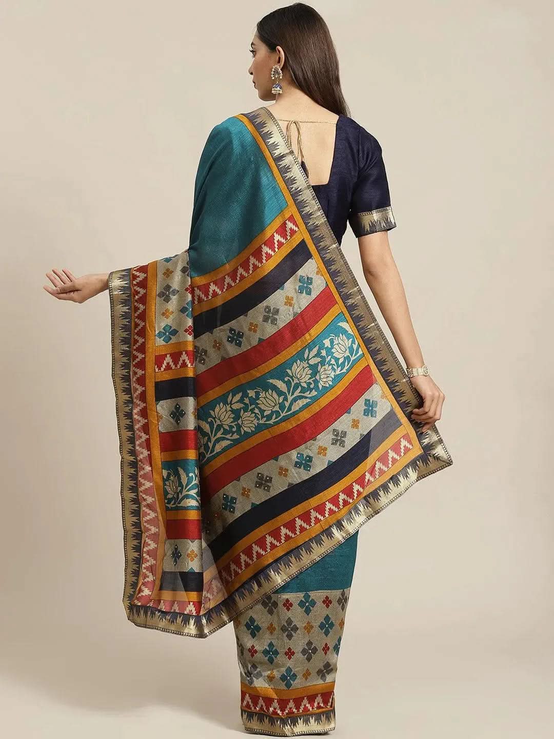 Blue Printed Polyester Saree
Blue Printed Polyester Saree