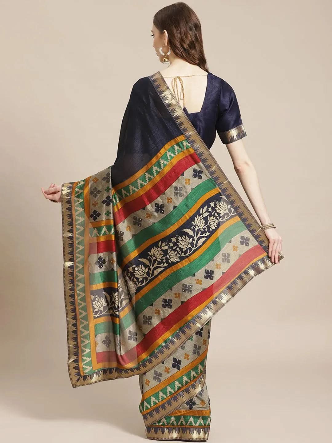 Blue Printed Polyester Saree
Blue Printed Polyester Saree