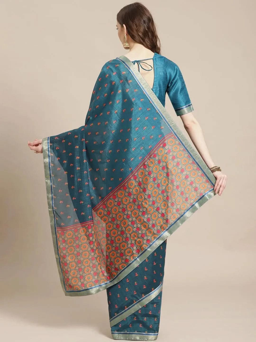 Blue Printed Polyester Saree
Blue Printed Polyester Saree