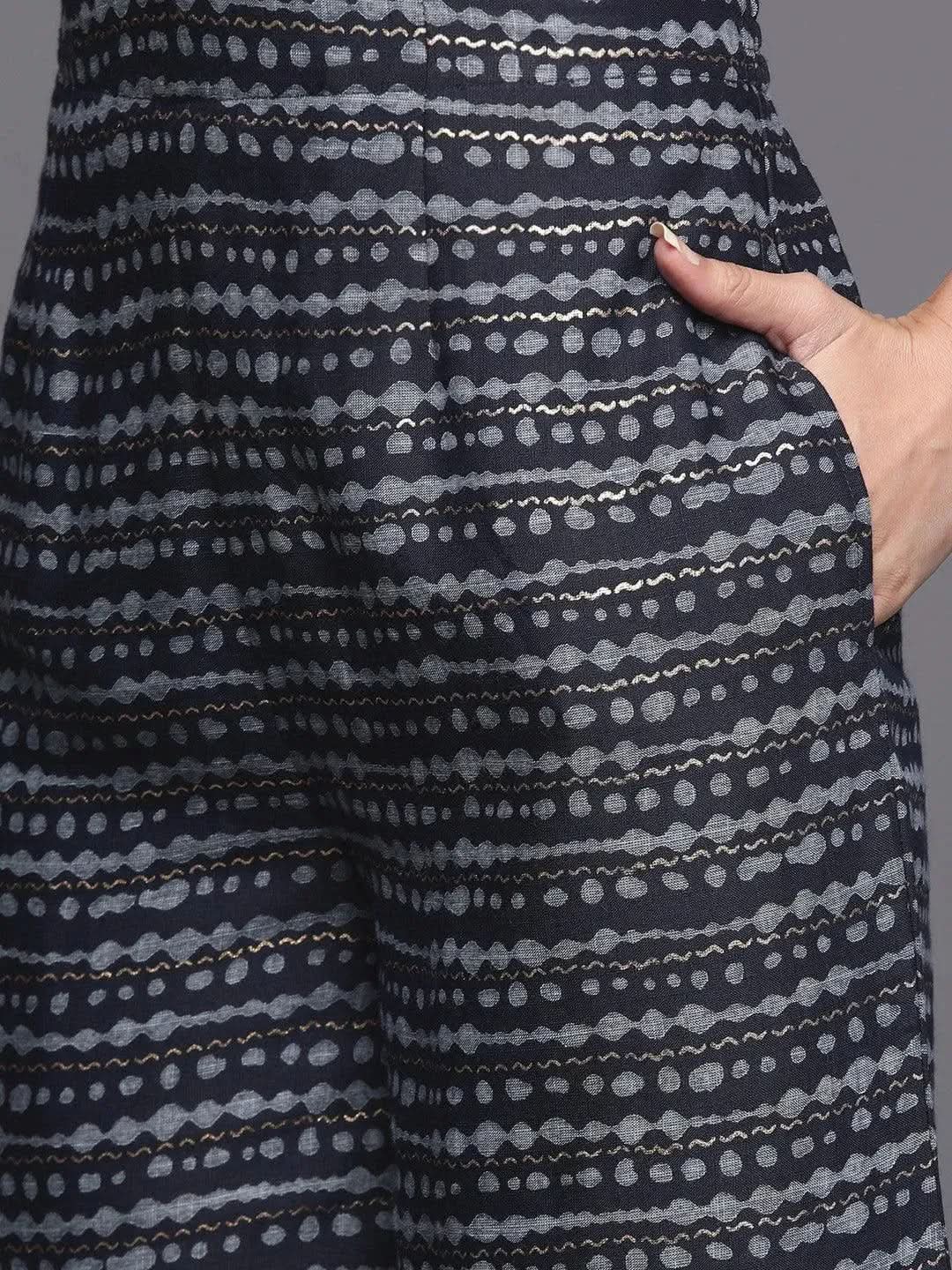 Blue Printed Rayon A-Line Kurta With Palazzos & Dupatta
Blue Printed Rayon A-Line Kurta With Palazzos & Dupatta