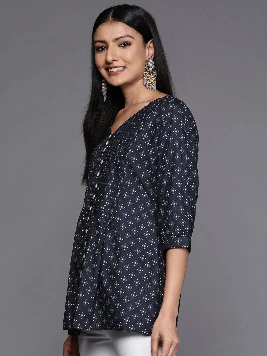 Blue Printed Rayon A-Line Kurti
Blue Printed Rayon A-Line Kurti