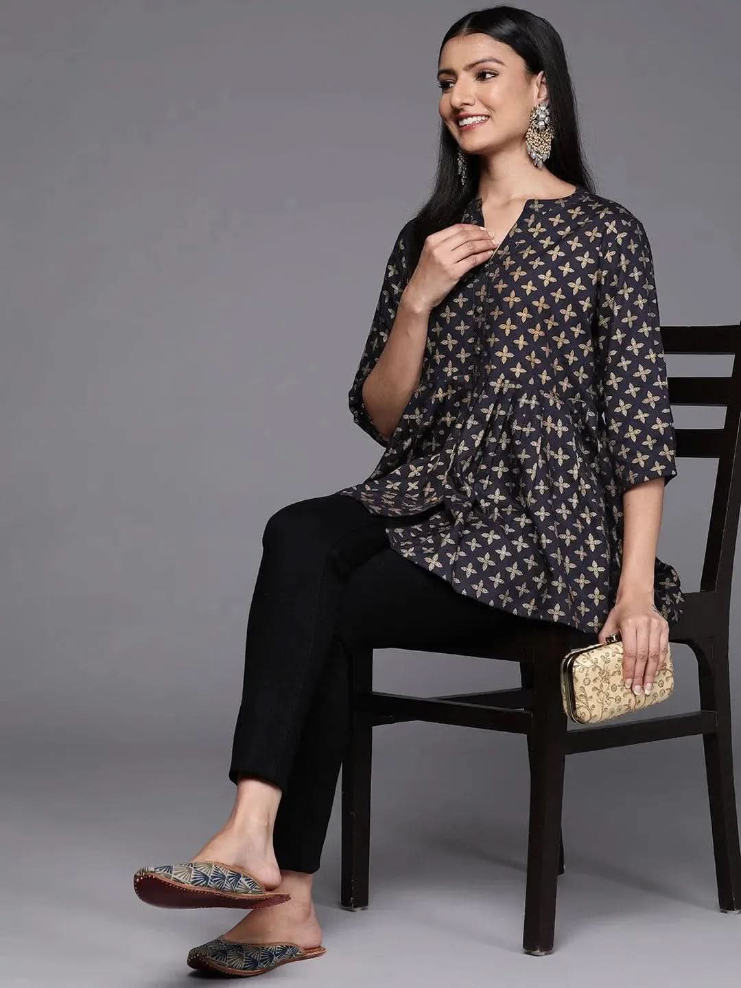 Blue Printed Rayon A-Line Kurti
Blue Printed Rayon A-Line Kurti