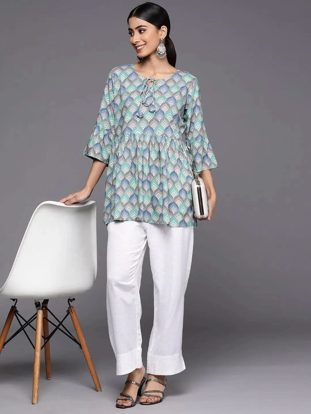 Blue Printed Rayon A-Line Kurti
Blue Printed Rayon A-Line Kurti