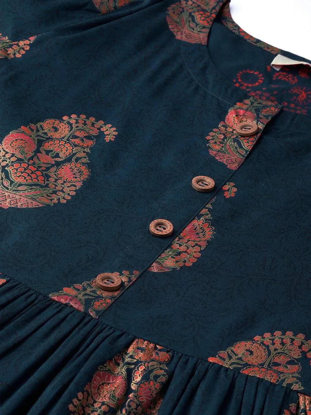 Blue Printed Rayon Dress
Blue Printed Rayon Dress