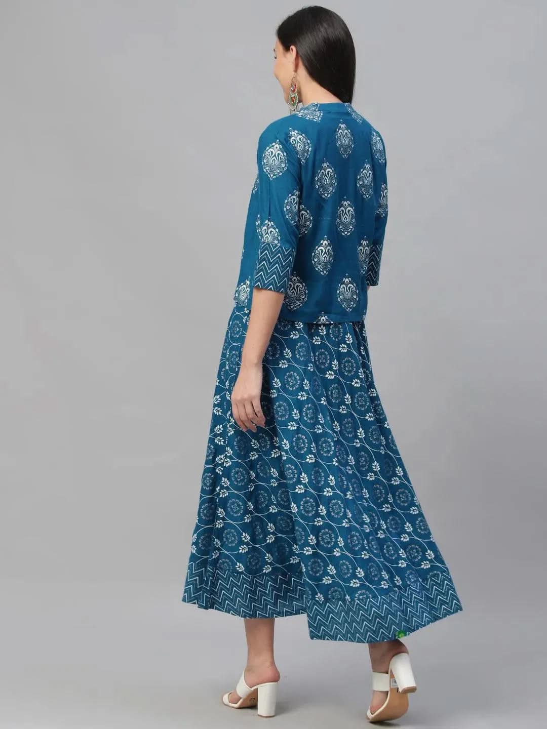 Buy Blue Printed Rayon Dress With Jacket - 8949-XS | Libas Ethnic Wear Online
Buy Blue Printed Rayon Dress With Jacket - 8949-XS | Libas Ethnic Wear Online