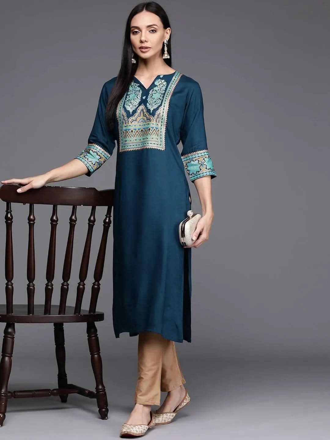 Buy Blue Printed Rayon Kurta - 22190F-XS | Libas Ethnic Wear Online
Buy Blue Printed Rayon Kurta - 22190F-XS | Libas Ethnic Wear Online