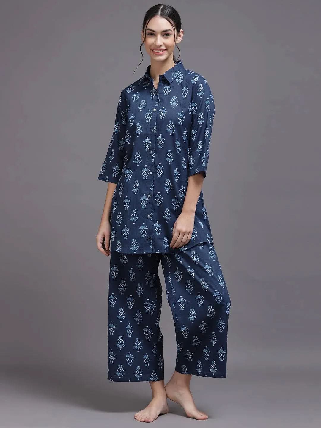 Buy Blue Printed Rayon Night Suit - 50020- | Libas Ethnic Wear Online
Buy Blue Printed Rayon Night Suit - 50020- | Libas Ethnic Wear Online