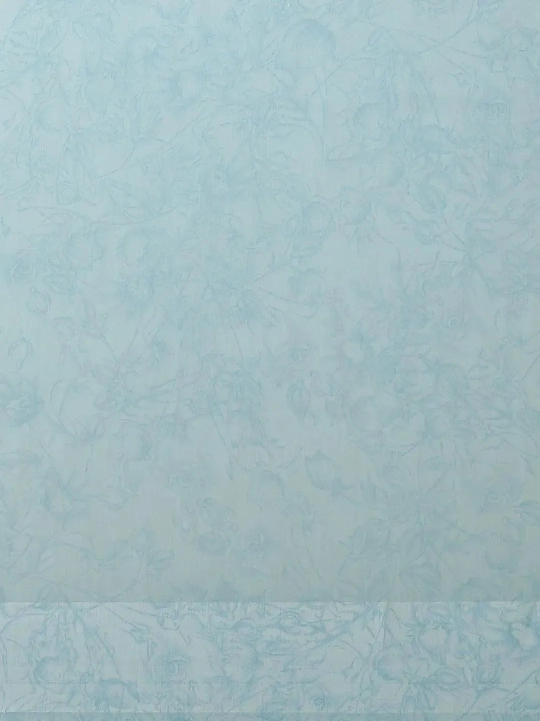 Blue Printed Satin Saree - Libas