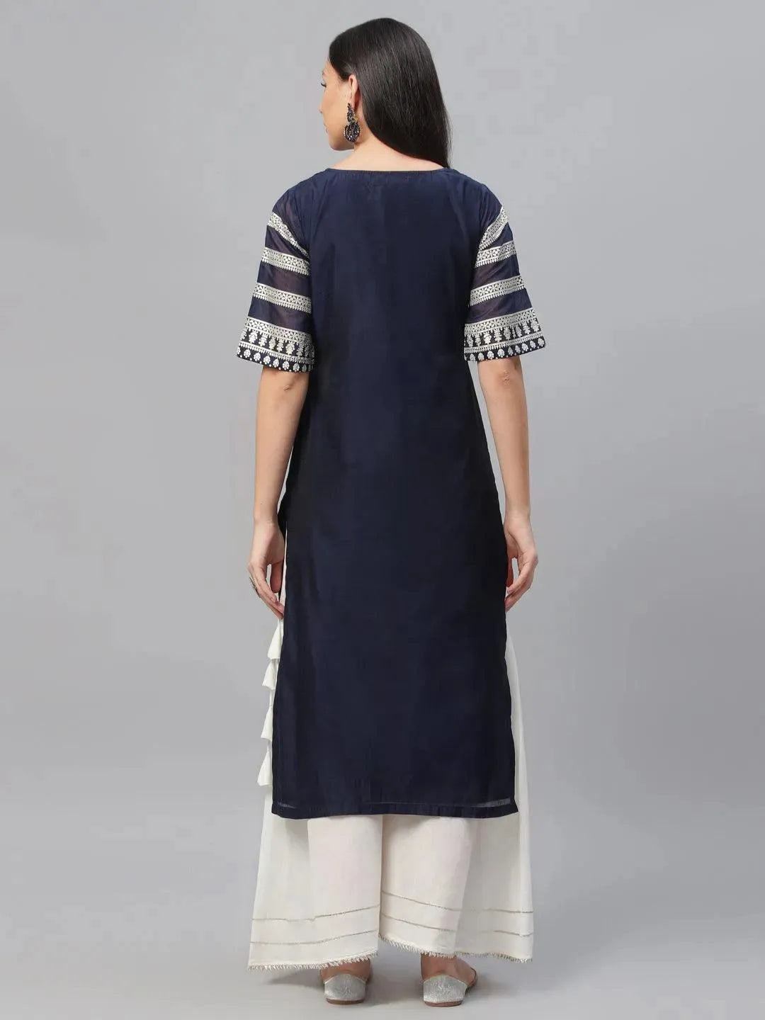 Blue Printed Shantoon Kurta - Libas
