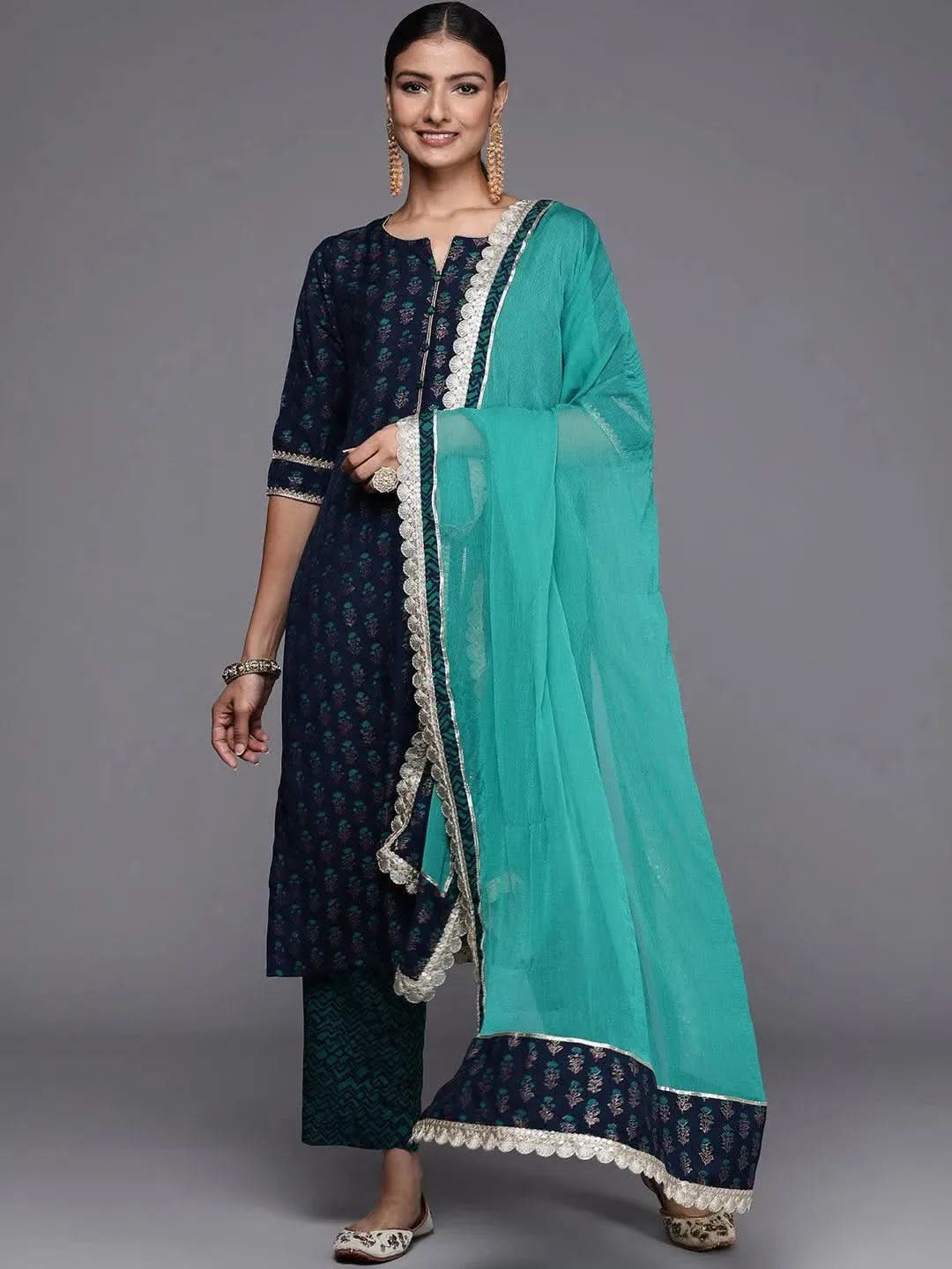 Blue Printed Silk Blend Straight Kurta With Dupatta
Blue Printed Silk Blend Straight Kurta With Dupatta
