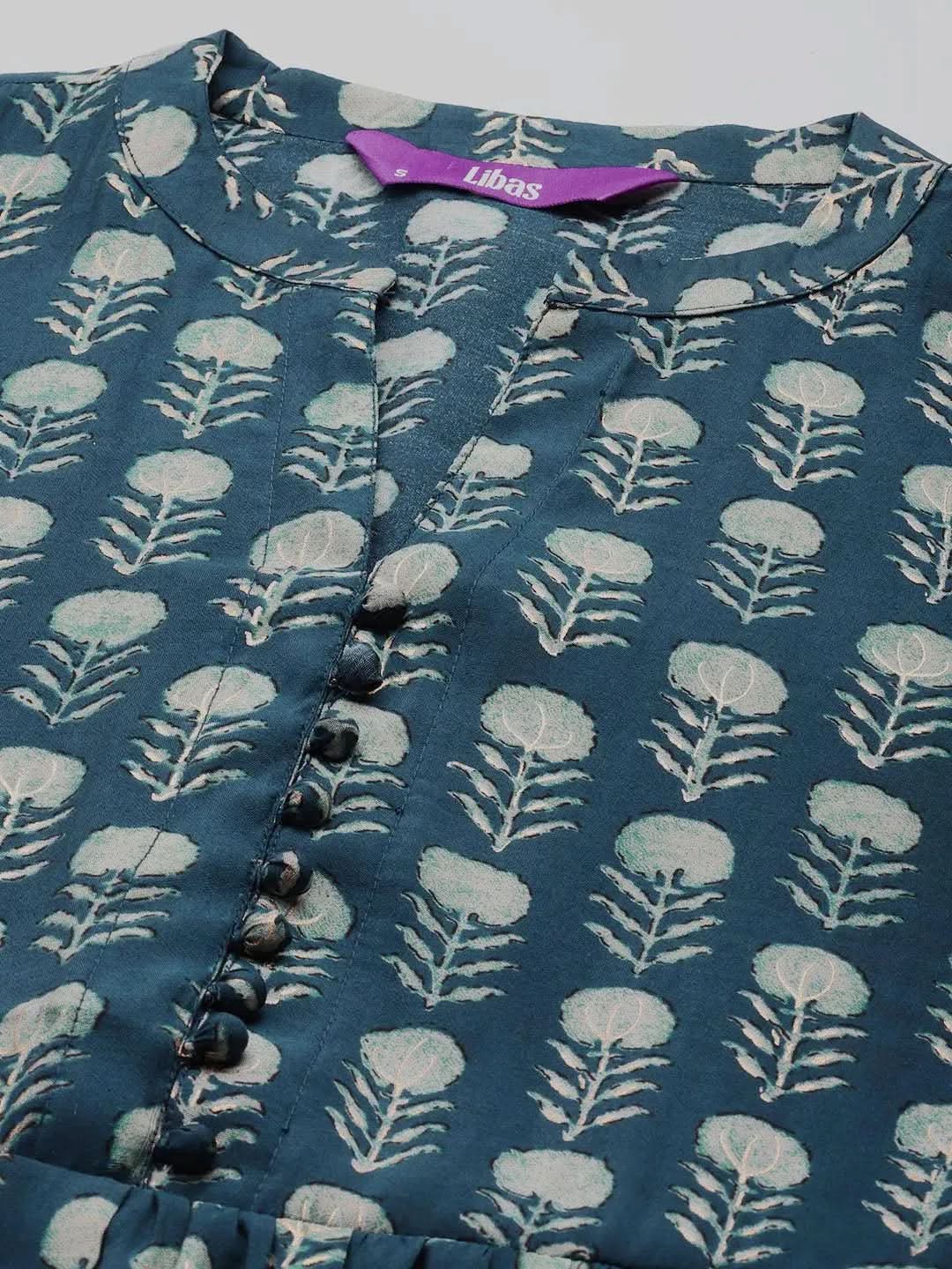 Blue Printed Silk Fit and Flare Dress
Blue Printed Silk Fit and Flare Dress