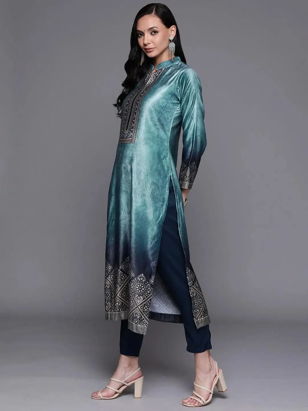 Buy Blue Printed Velvet Suit Set - 20366O- | Libas Ethnic Wear Online
Buy Blue Printed Velvet Suit Set - 20366O- | Libas Ethnic Wear Online