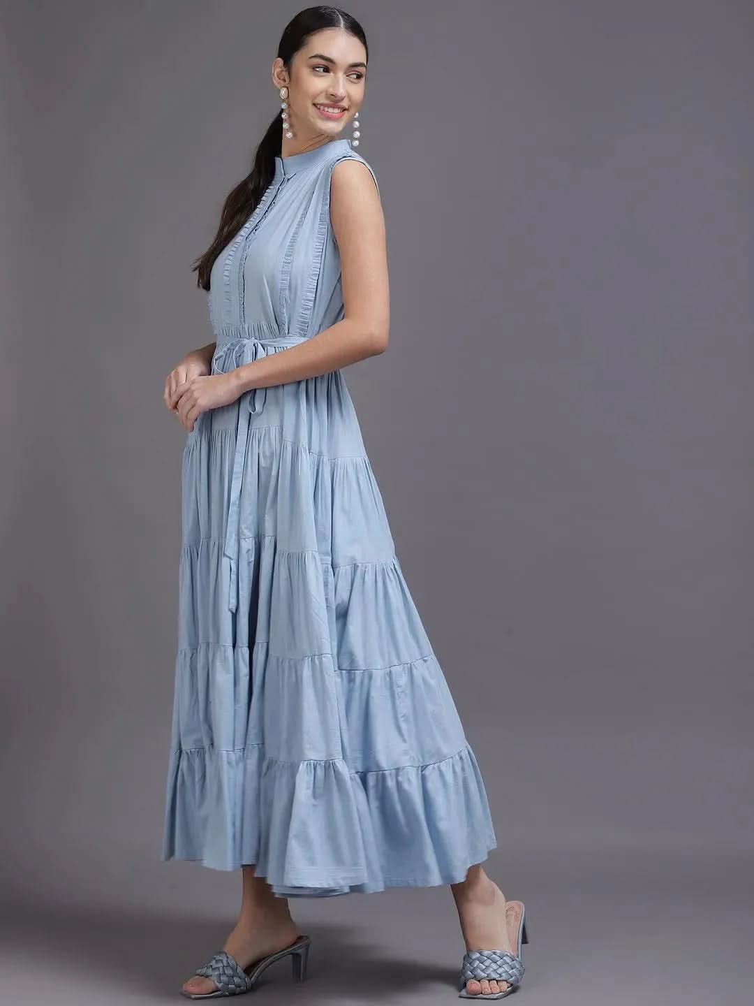 Blue Solid Cotton Dress
Blue Solid Cotton Dress