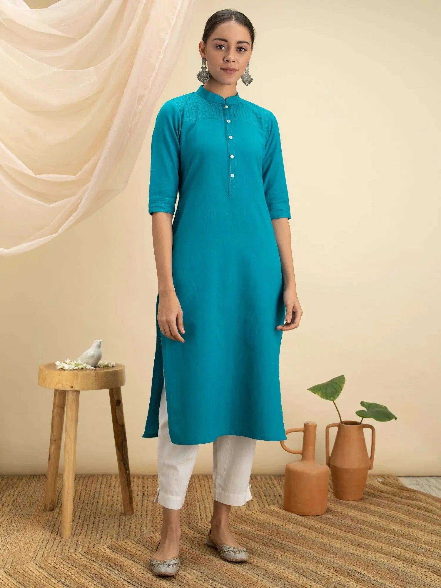 Buy Blue Solid Cotton Kurta - 12036O- | Libas Ethnic Wear Online
Buy Blue Solid Cotton Kurta - 12036O- | Libas Ethnic Wear Online